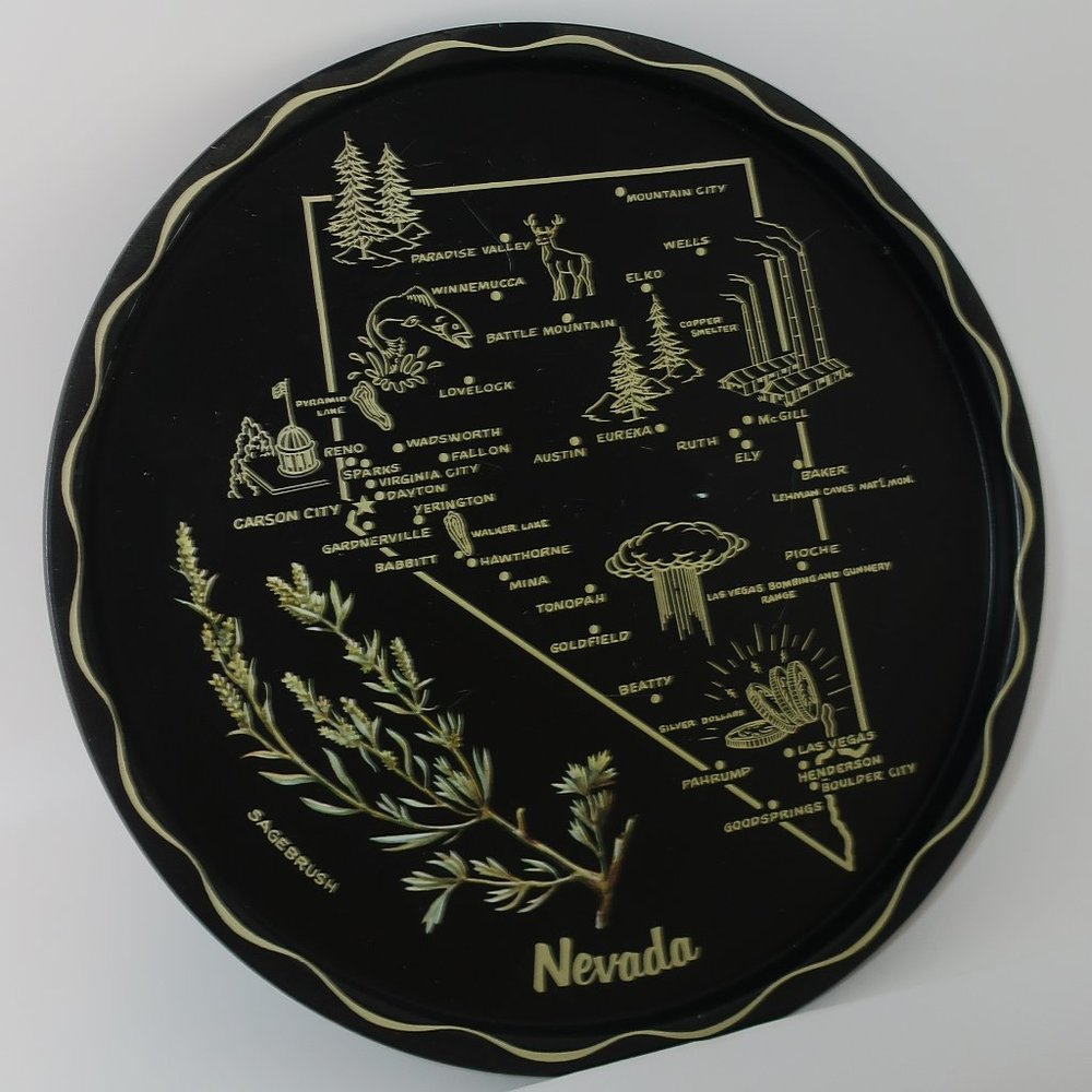 Vintage Nevada State Souvenir Tray